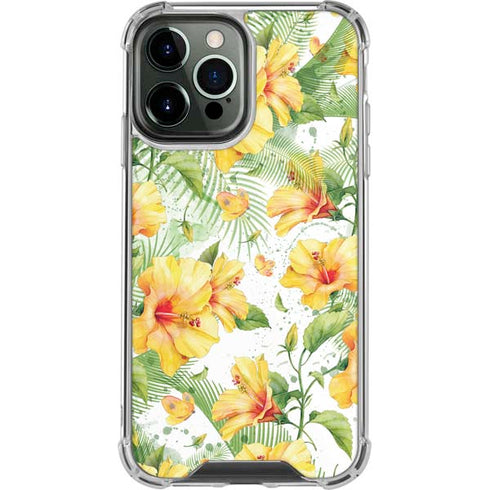 Yellow Hibiscus iPhone 13 Pro Max Clear Case